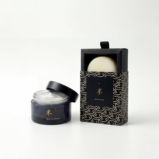 Pack Découverte Savon + Crème nettoyante / Duo Nettoyant au Riz Noir MÌ – Rituel Préparateur